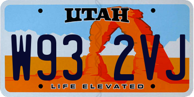 UT license plate W932VJ