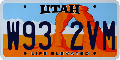 UT license plate W932VM