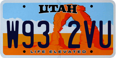UT license plate W932VU