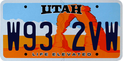 UT license plate W932VW