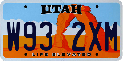 UT license plate W932XM