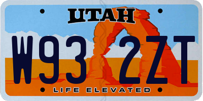 UT license plate W932ZT