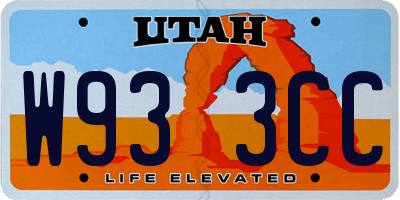 UT license plate W933CC