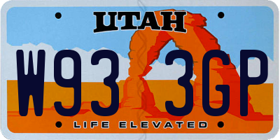 UT license plate W933GP