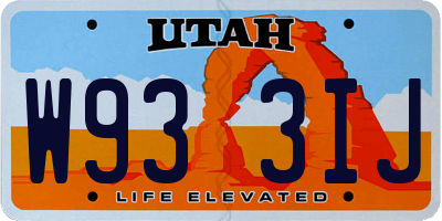 UT license plate W933IJ