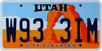 UT license plate W933IM