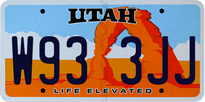 UT license plate W933JJ