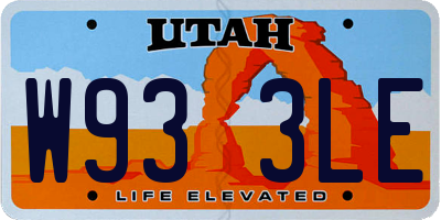 UT license plate W933LE