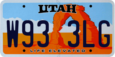 UT license plate W933LG