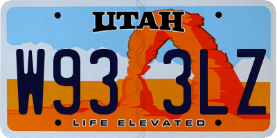 UT license plate W933LZ