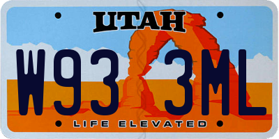 UT license plate W933ML