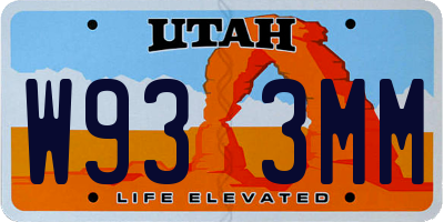 UT license plate W933MM