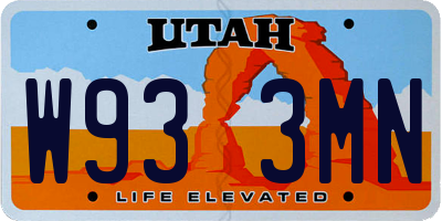 UT license plate W933MN