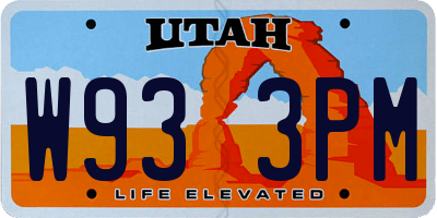 UT license plate W933PM