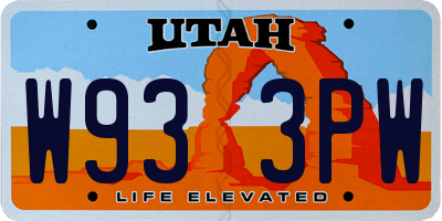 UT license plate W933PW