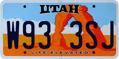 UT license plate W933SJ