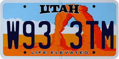 UT license plate W933TM