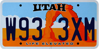 UT license plate W933XM