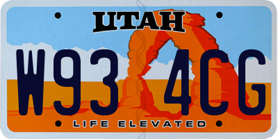 UT license plate W934CG