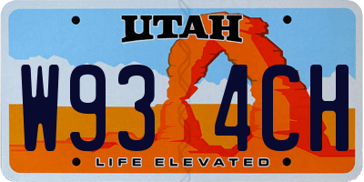 UT license plate W934CH