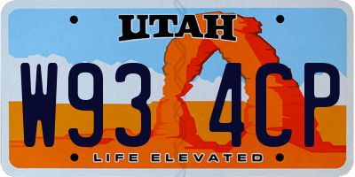 UT license plate W934CP