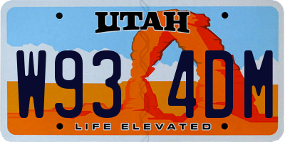UT license plate W934DM