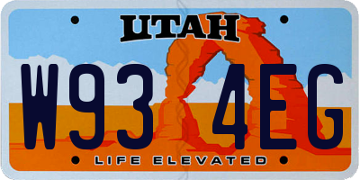 UT license plate W934EG