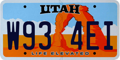 UT license plate W934EI