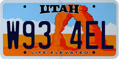 UT license plate W934EL