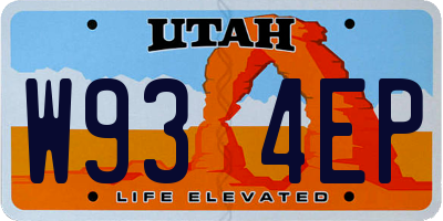 UT license plate W934EP