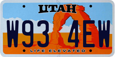 UT license plate W934EW
