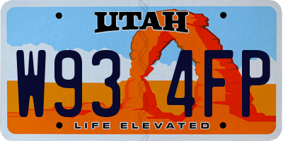 UT license plate W934FP