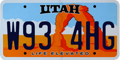 UT license plate W934HG