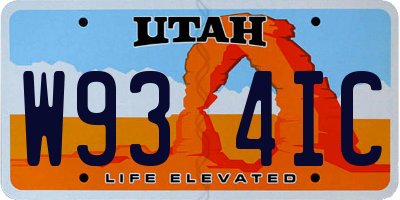 UT license plate W934IC