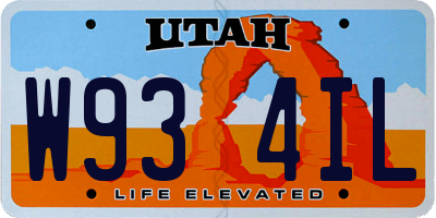 UT license plate W934IL