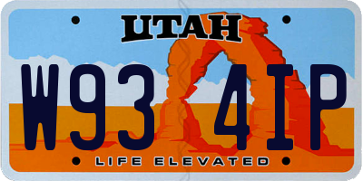 UT license plate W934IP