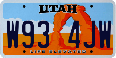 UT license plate W934JW