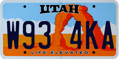 UT license plate W934KA