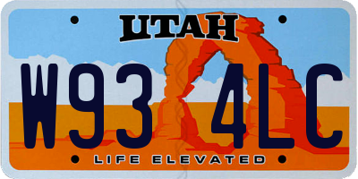 UT license plate W934LC