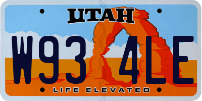 UT license plate W934LE