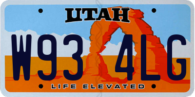 UT license plate W934LG