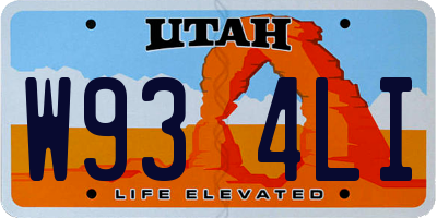 UT license plate W934LI