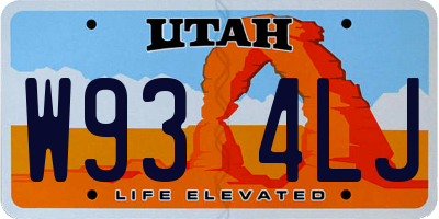 UT license plate W934LJ