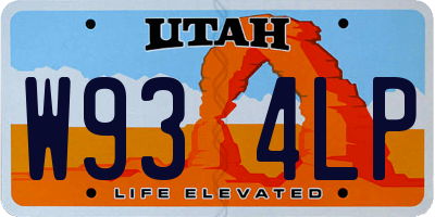 UT license plate W934LP