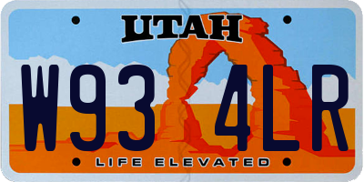 UT license plate W934LR