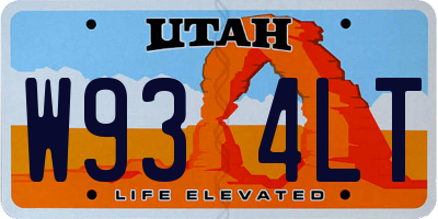 UT license plate W934LT