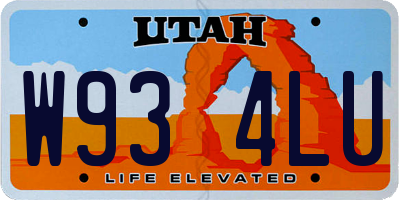 UT license plate W934LU
