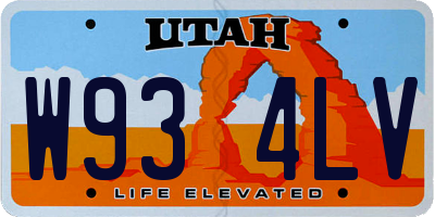 UT license plate W934LV