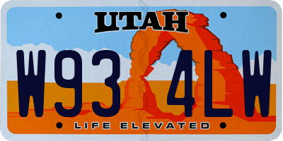 UT license plate W934LW