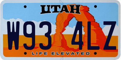 UT license plate W934LZ